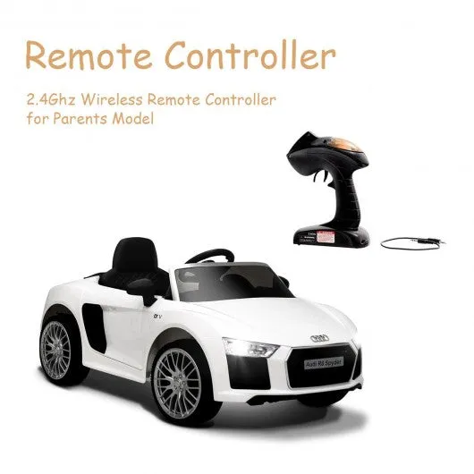 12 V Audi R8 Spyder Licensed Electric Kids Riding Car-White