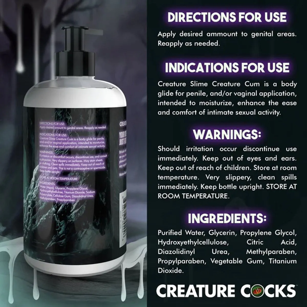 16oz Creature Slime Creature Cum Unscented Jizz - Lubricant - Clear