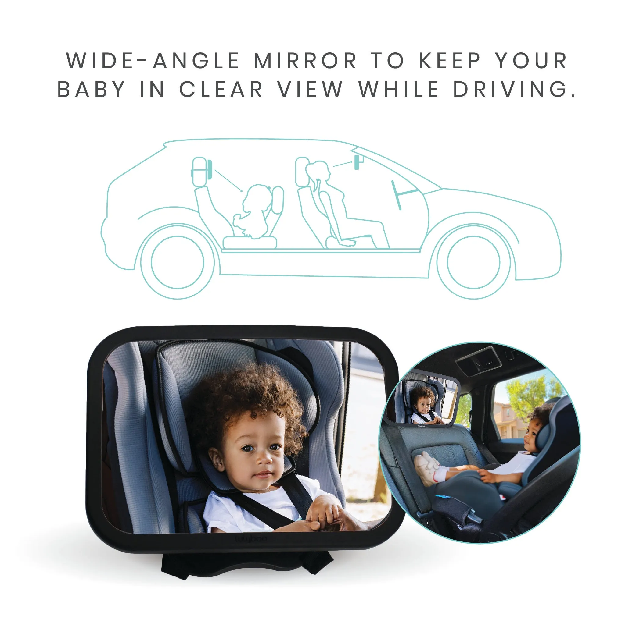 360° rotation Large backseat baby car mirror