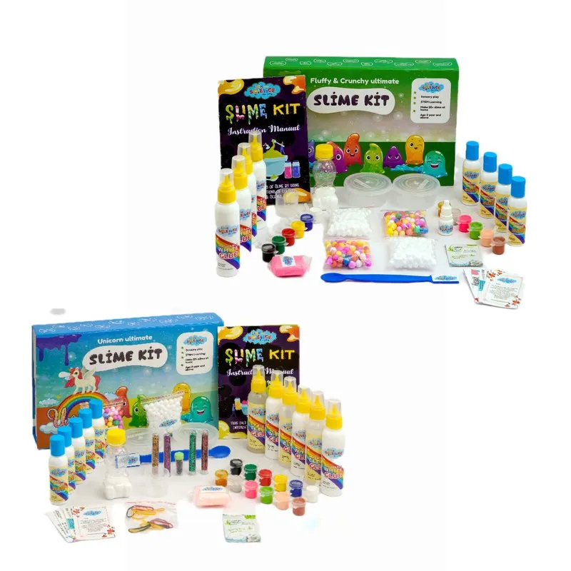 Ultimate DIY Slime Kit - Fluffy & Crunchy Unicorn Slime, Create 45  Slimes, 77-Piece Combo Pack