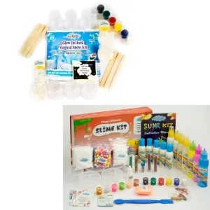 81 Pieces Ultimate Combo of Snow and Slime Kit (Mega Ultimate Slime Kit and Glow in Dark Magical Snow Kit) Combo Pack of 2