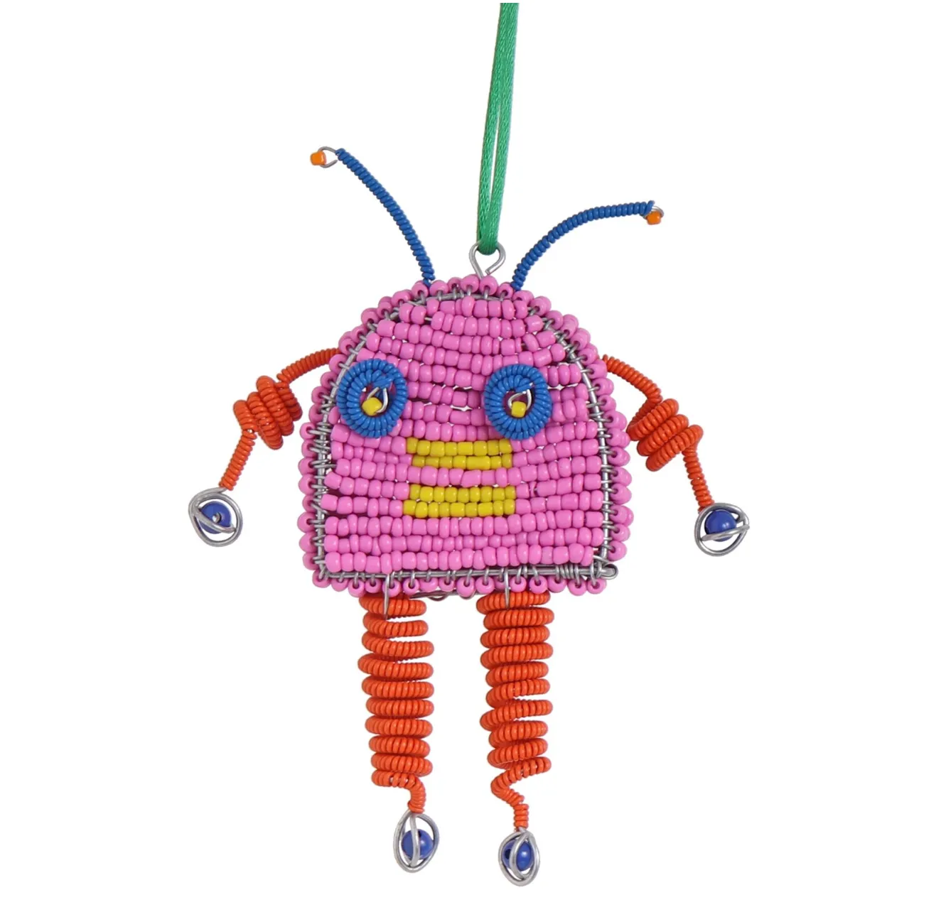 Beaded Electric Robot Decoration - Pink 12cm