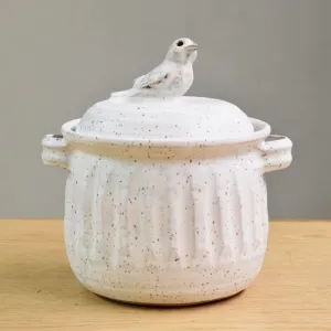 Bird Casserole Dish with Lid Seafoam