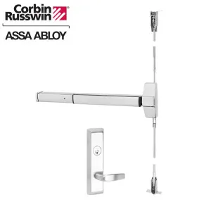 Corbin Russwin - ED5860 - Concealed Vertical Rod Panic Exit Device w/ Motorized Latch Retraction - 36" - Storeroom - Satin Stainless Steel - Grade 1 - LHR/RHR