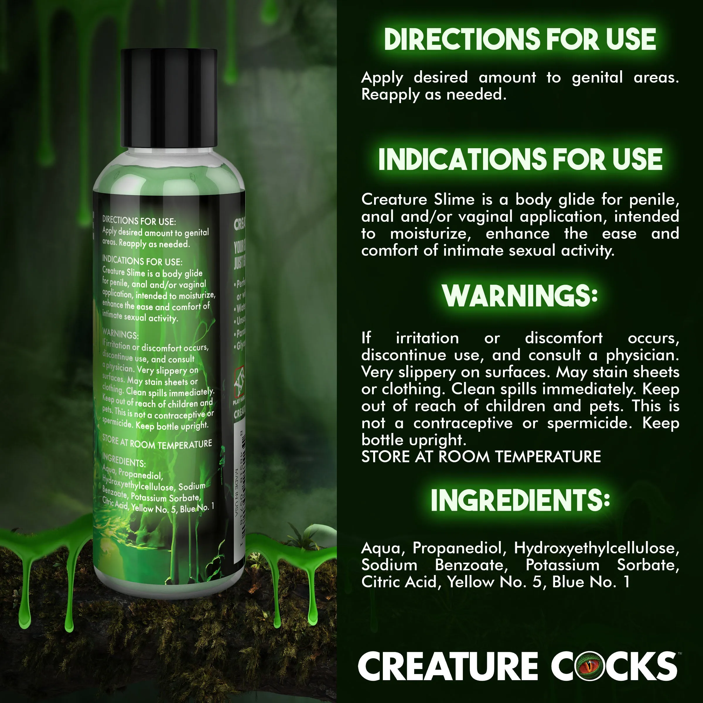 Creature Slime Green Slime Water-Based Lubricant 4oz