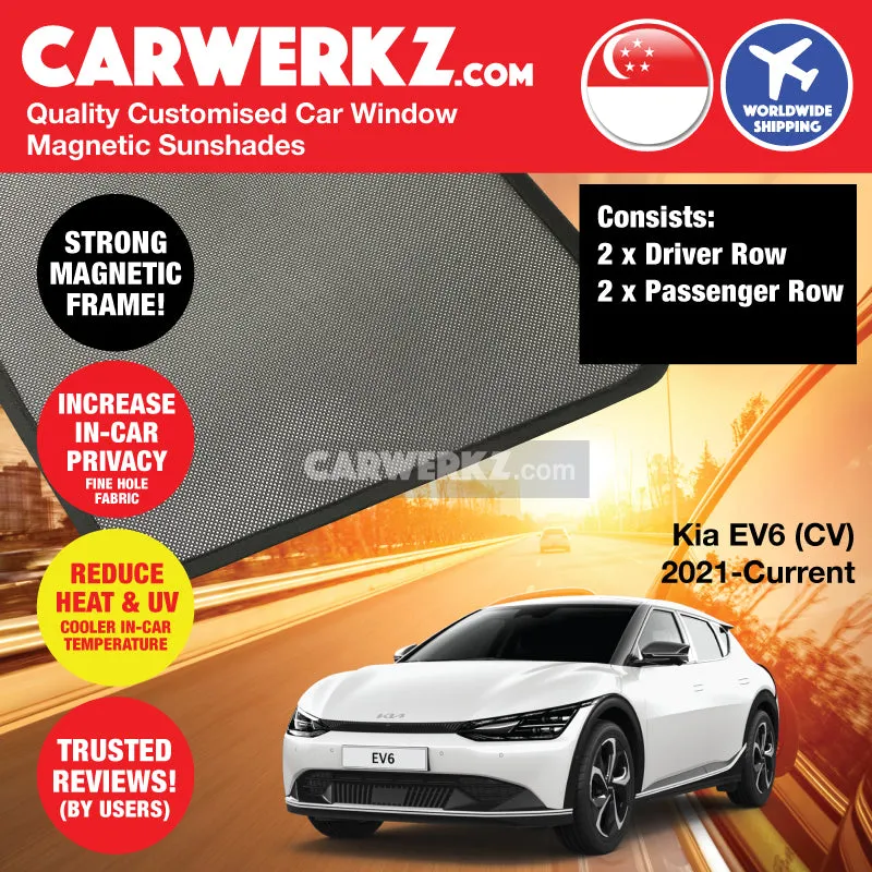 Customised Window Magnetic Sunshades for Kia EV6 2021-Current 1st Generation (CV) Korea Electric Hatchback