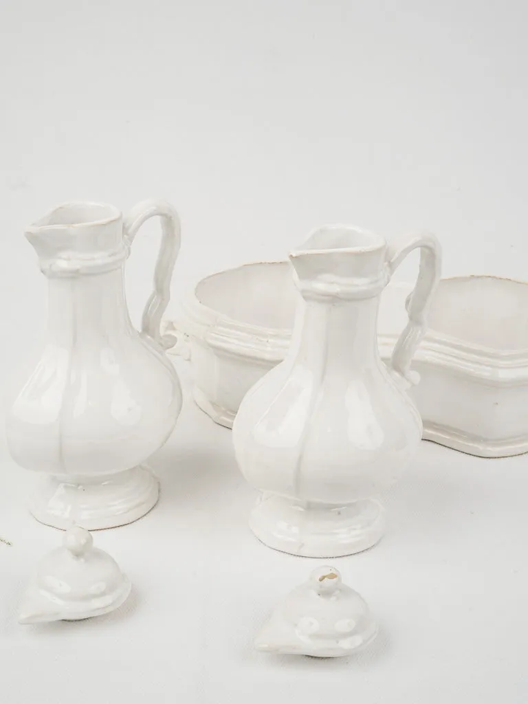 Early 20th-Century Émile Tessier Malicorne Oil & Vinegar Service, 8¼"