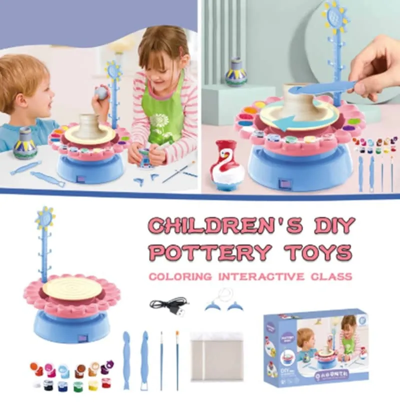 Electric Pottery Drawing Machine Clay Toy Diy Set