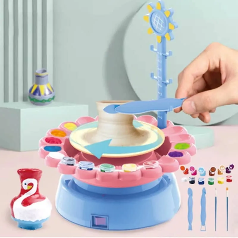 Electric Pottery Drawing Machine Clay Toy Diy Set