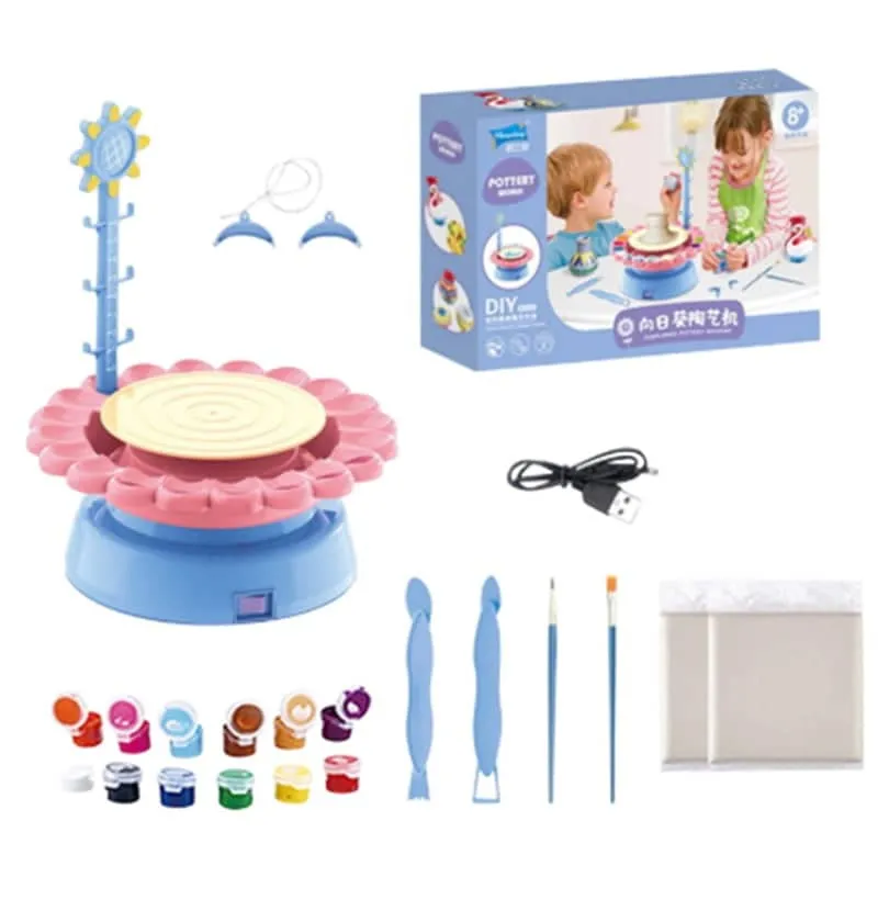 Electric Pottery Drawing Machine Clay Toy Diy Set