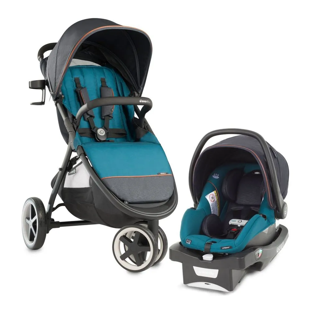 Evenflo Verge3 Smart Travel System with LiteMax SensorSafe Infant Car Seat - Sapphire Blue