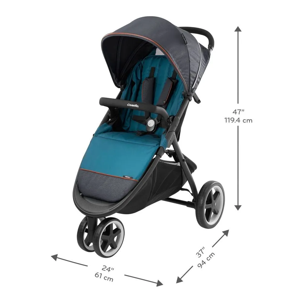 Evenflo Verge3 Smart Travel System with LiteMax SensorSafe Infant Car Seat - Sapphire Blue