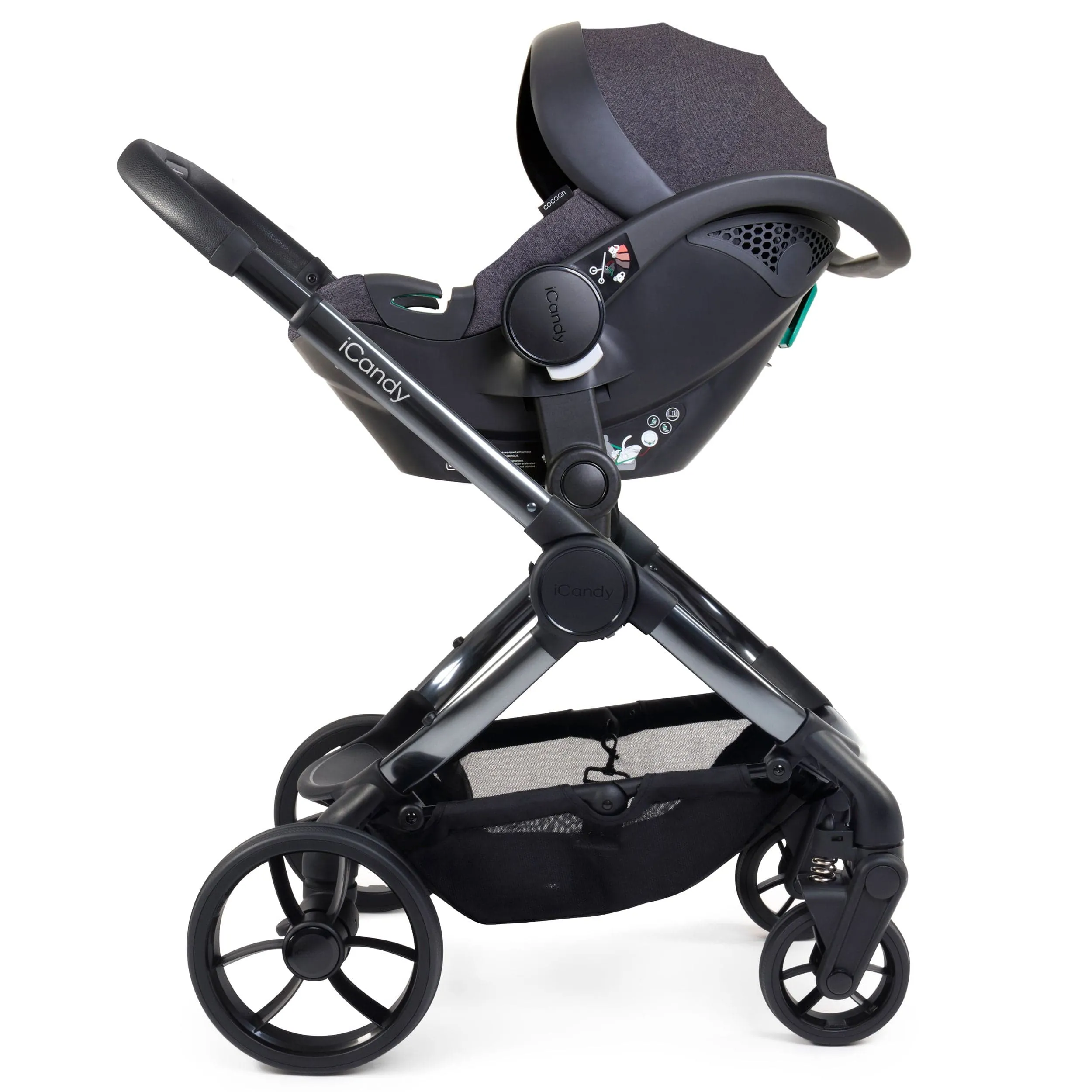 iCandy Peach 7 Complete Bundle with COCOON Car Seat in Dark Grey