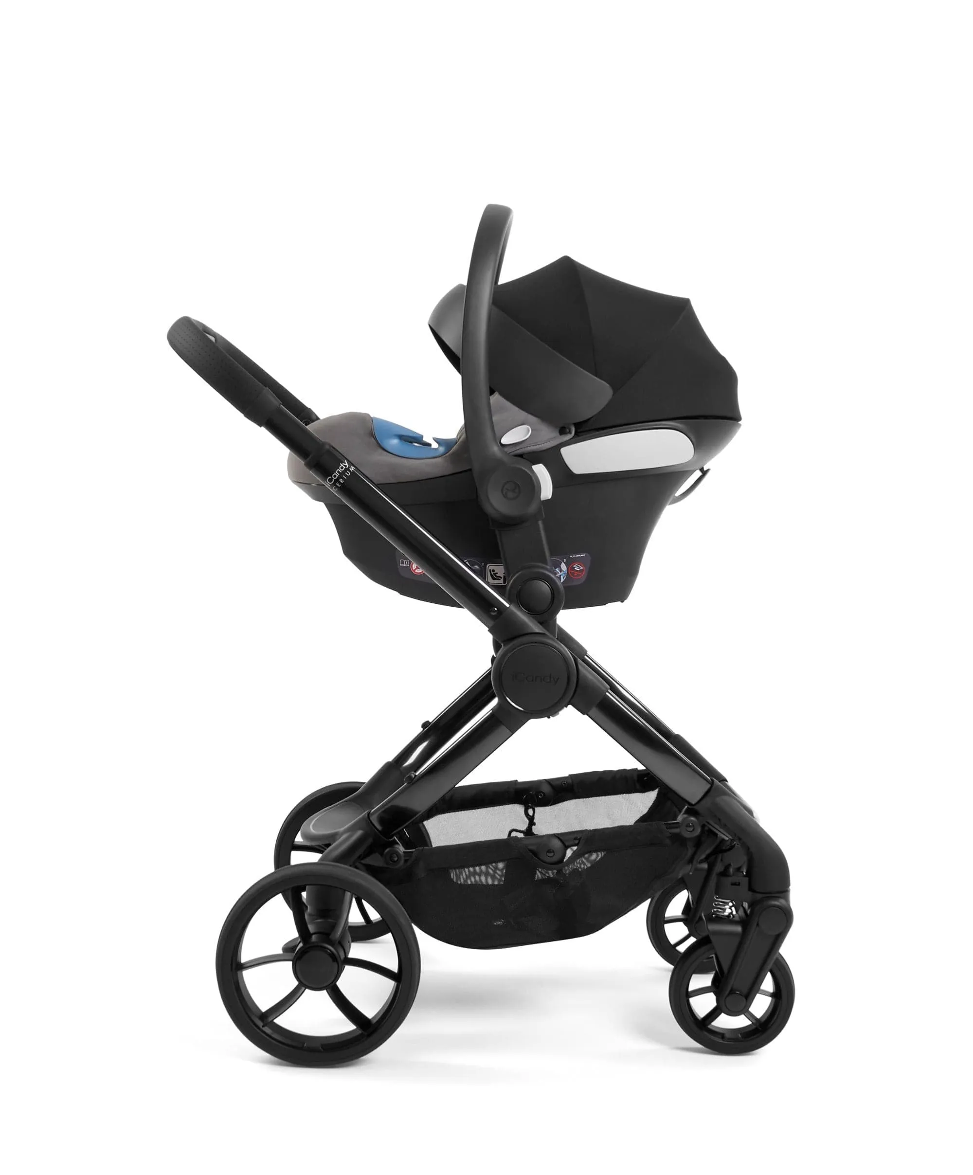 iCandy Peach 7 Designer Collection Cerium - Pushchair Bundle with Cloud T Car Seat & Base - Black