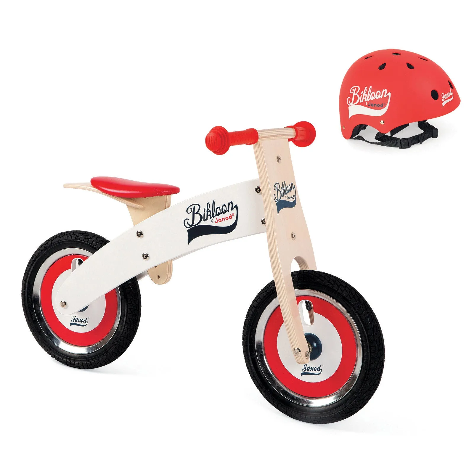 Janod Bikloon Balance Bike Red White