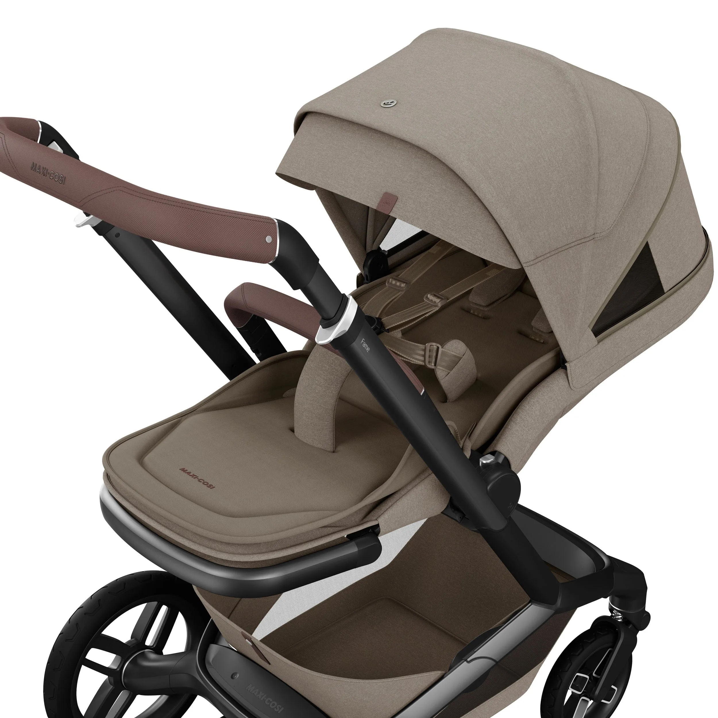 Maxi-Cosi FAME 8 Piece Complete Bundle in Twillic Truffle (Black Wheels)