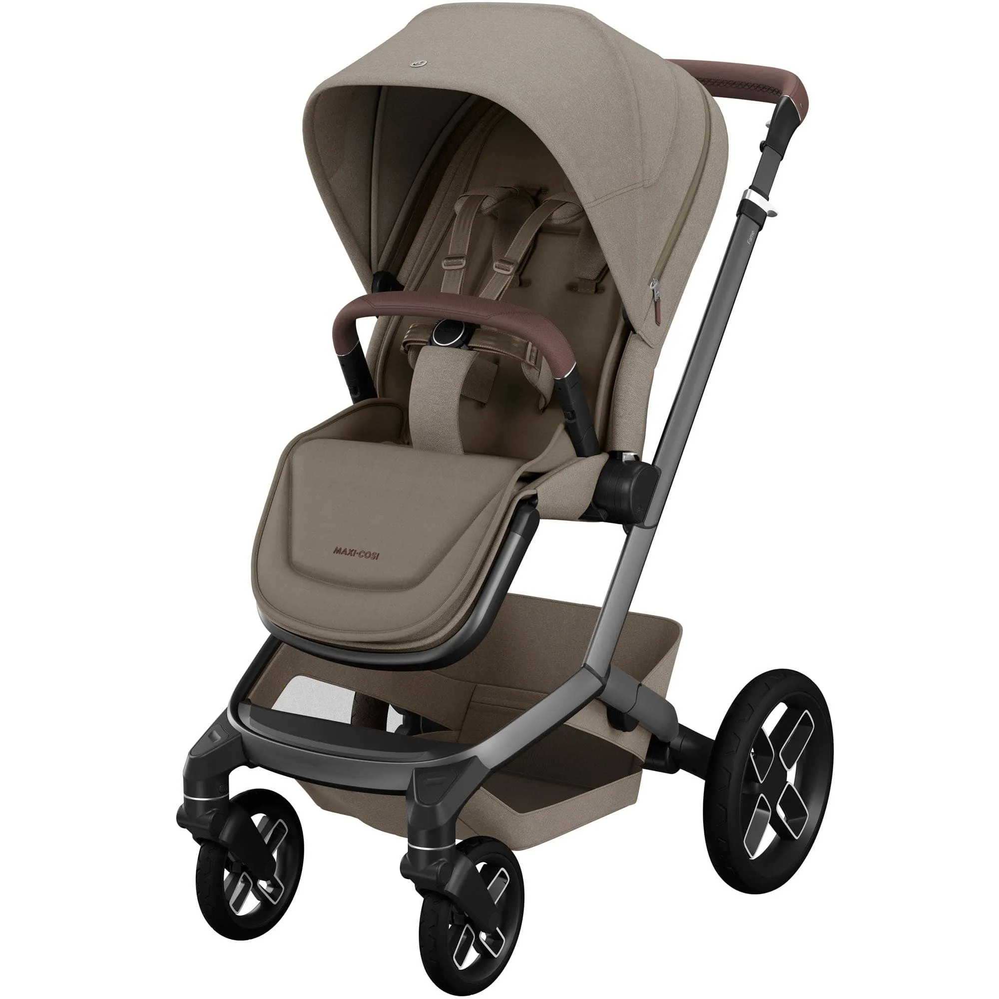 Maxi-Cosi FAME 8 Piece Complete Bundle in Twillic Truffle (Black Wheels)