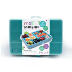 melii Snackle Box Turquoise - 12 Compartment Snack Container with Removable Dividers for Customizable Storage - Ideal for On the Go Snacking, BPA Free, Easy to Open and Clean