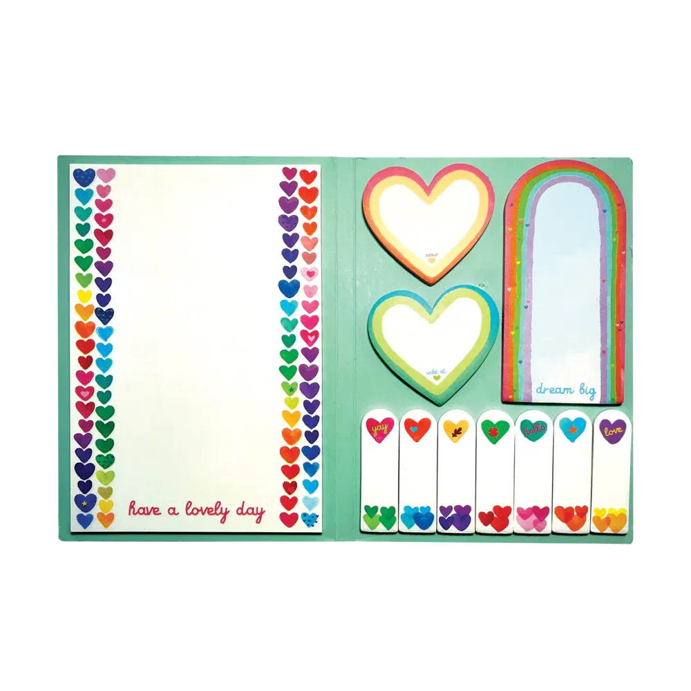 Ooly Sticky Tab Note Set - Rainbow Hearts