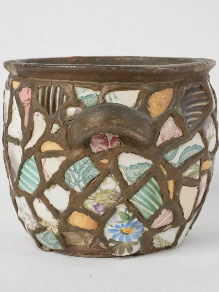 Pique Assiette mosaic cachepot 19th century 5"