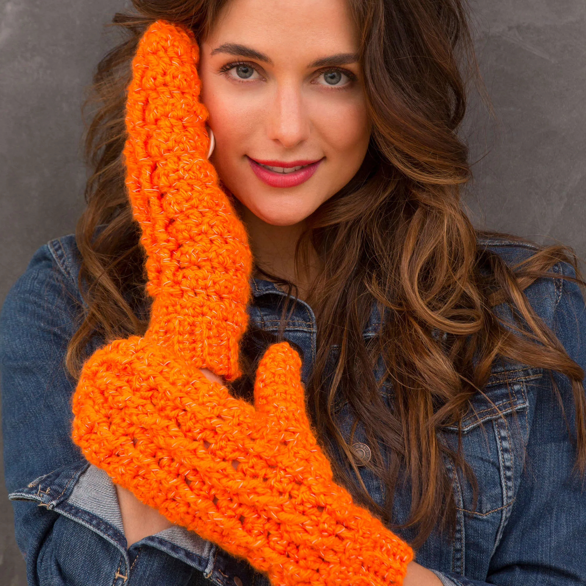 Red Heart Crochet Flip Top Mittens