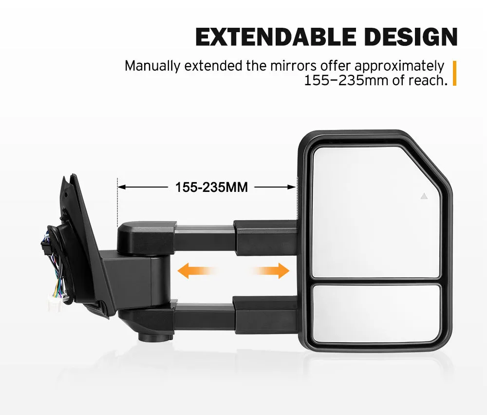 San Hima Extendable Towing Mirrors for Isuzu D-MAX DMAX MY2021-Current