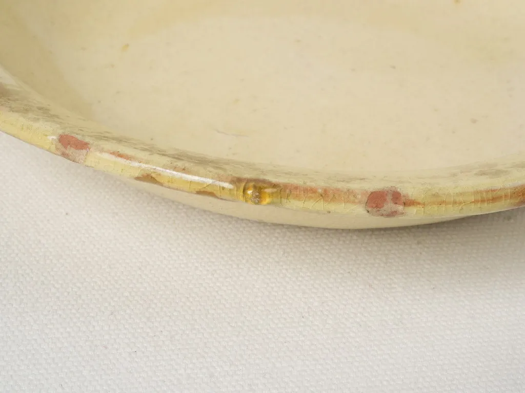 Set of 3 yellow-glazed serving bowls - 19th century 11"