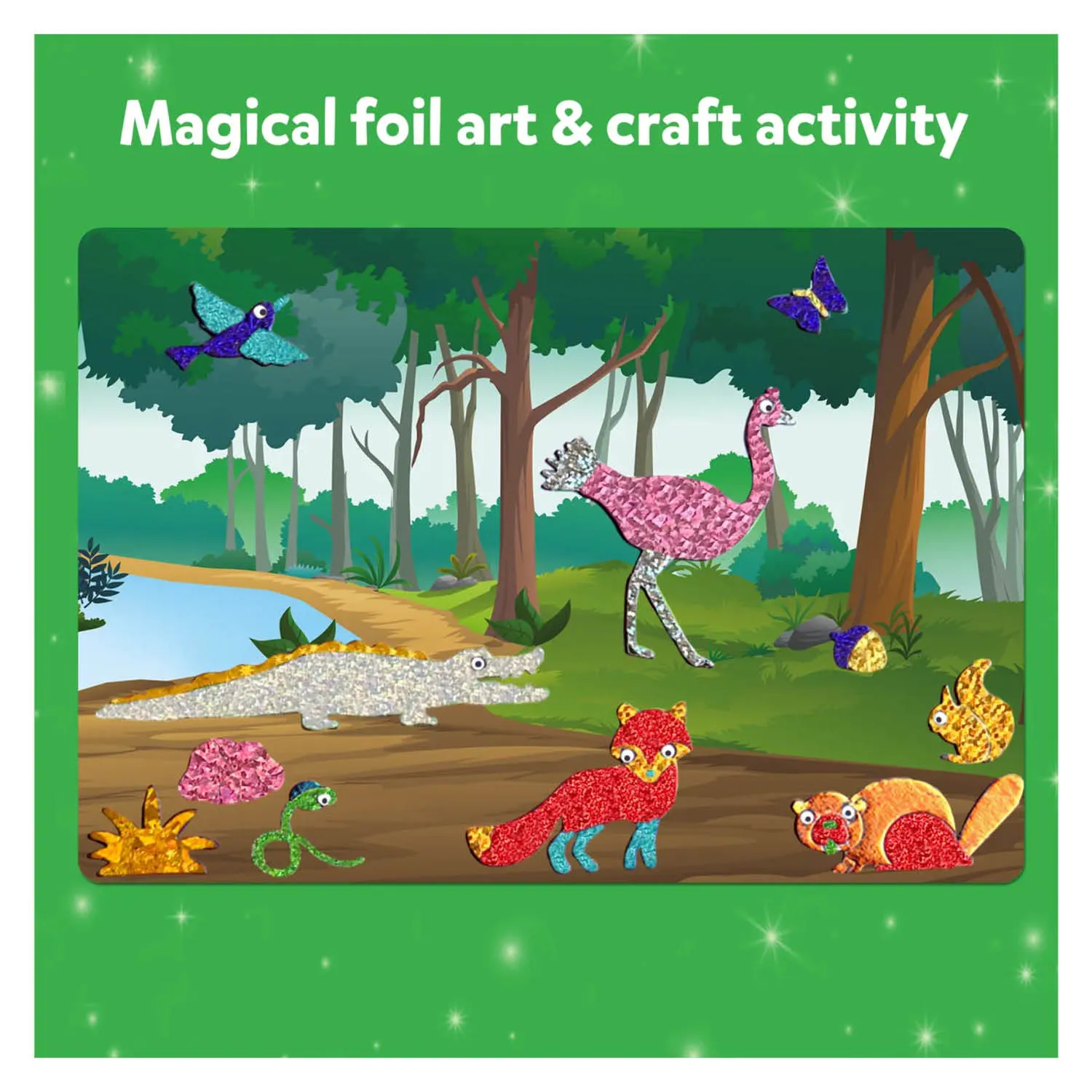 Skillmatics Foil Fun: World of Animals No Mess Art Kit (Ages 4-9)