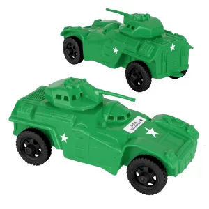 TimMee RECON PATROL Armored Cars - Green Plastic Army Men Scout Vehicles