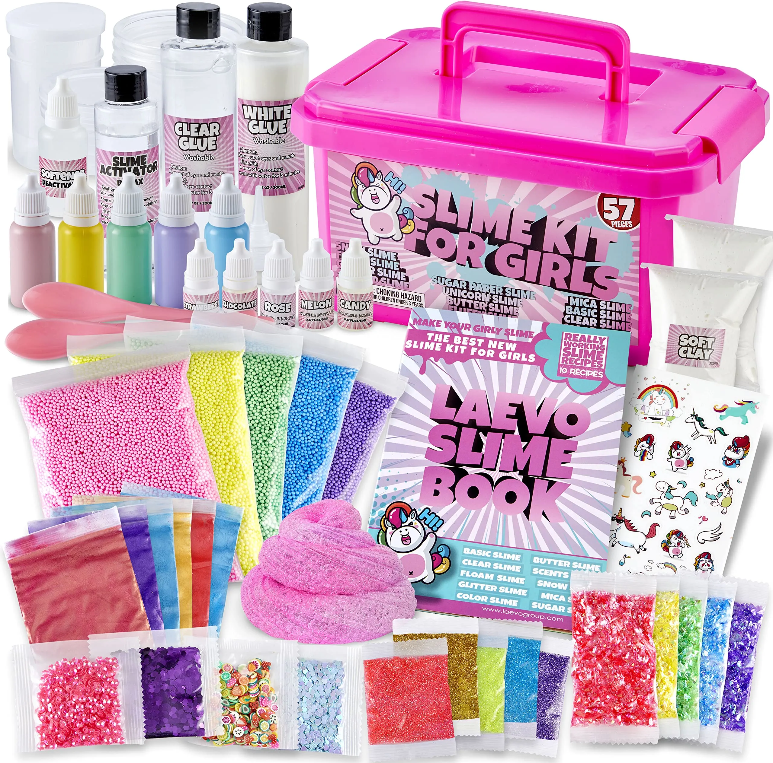 Unicorn Slime Kit For Girls - Diy Supplies Makes Butter Slime, Cloud Slime,